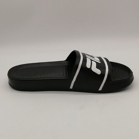 Fila Womens Slide Sandal Black Molded Footbed Flat Heel Waterproof 10 NEW - Picture 2 of 9